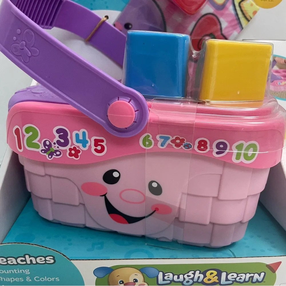 Fisher Price Laugh & Learn Picnic Basket Shapes Numbers Music Talks Words New